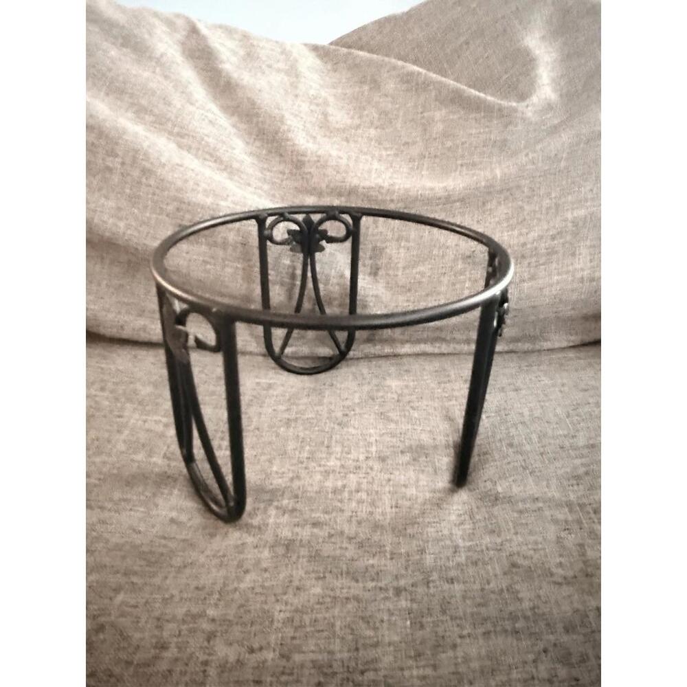 Longaberger Wrought Iron Pedestal Plant Stand Plate Stand 6” - Picture 2 of 7